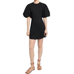 A.L.C Jessie Puff-Sleeve Black Mini Dress
